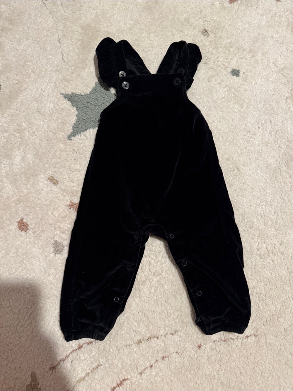 Tea Black Velvet Baby Overalls - Kids Bottoms